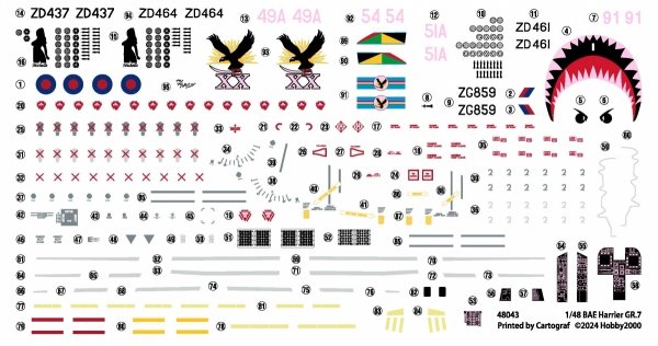 Hobby 2000 48043 Harrier GR.7 ( Hasegawa + CARTOGRAF + MASKI ) 1/48