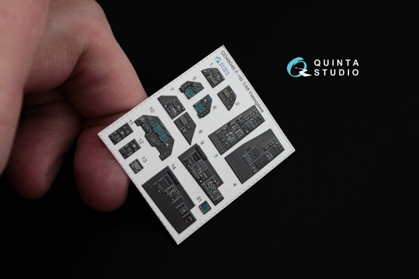 Quinta Studio QD48046 F-16I 3D-Printed &amp; coloured Interior on decal paper (for Hasegawa kit) 1/48