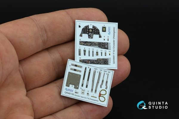 Quinta Studio QD48651 F-8J Crusader 3D-Printed &amp; coloured Interior on decal paper (Hasegawa/Hobby 2000) 1/48
