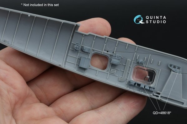 Quinta Studio QD+48617 Fairey Barracuda Gunner Station 3D-Printed &amp; coloured Interior on decal paper (Trumpeter) (with 3D-printed resin parts) 1/48