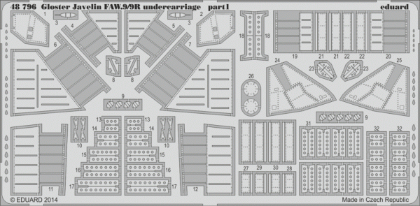 Eduard 48796 Gloster Javelin FAW.9/9R undercarriage AIRFIX 1/48