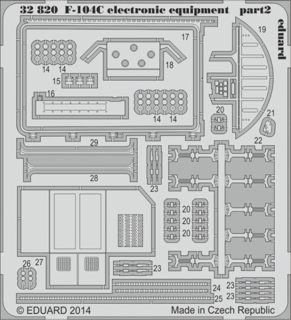 Eduard 32820 F-104C electronic equipment 1/32 Italeri