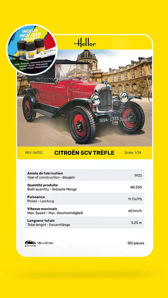 Heller 56702 STARTER KIT Citroen 5CV Trefle 1/24