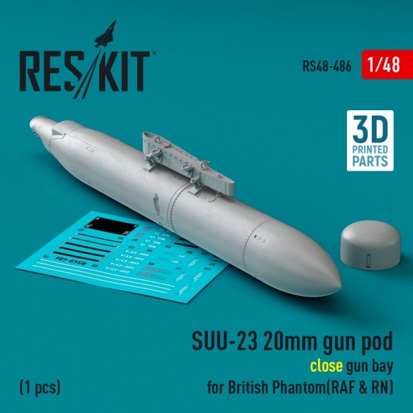 RESKIT RS48-0485 Mark 4 20mm gun pod (1 pcs) (3D Printed) 1/48