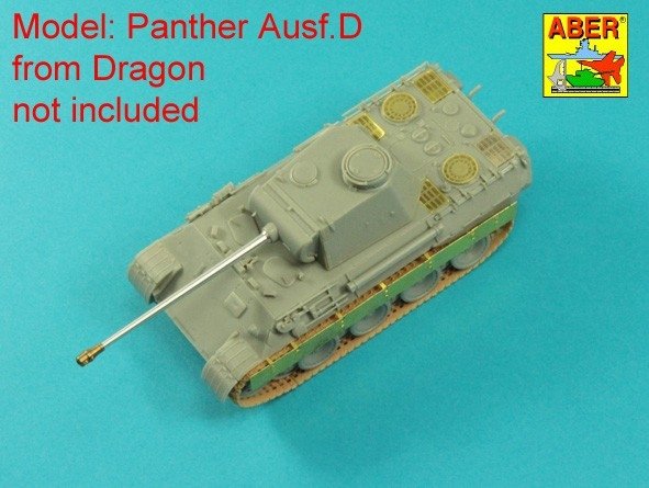 Aber 72A16 Siatki do niemieckiego czołgu Panther, Ausf.A/D / PzKpfw. V, Ausf.A/D, Panther - Grilles 1/72