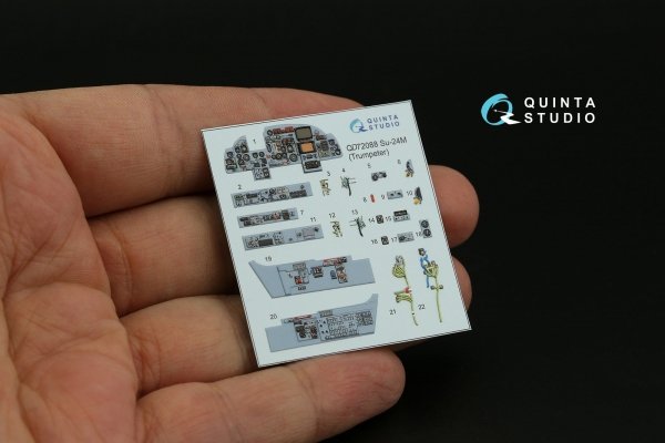 Quinta Studio QD72088 Su-24M 3D-Printed &amp; coloured Interior on decal paper (Trumpeter) 1/72