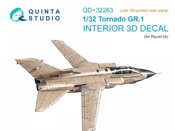 Quinta Studio QD+32263 Tornado GR.1 3D-Printed &amp; coloured Interior on decal paper (Revell) (with 3D-printed resin parts) 1/32