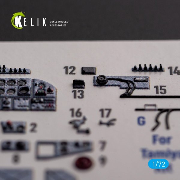 KELIK K72138 Il-2 Shturmovik - interior 3D decals for Tamiya kit 1/72