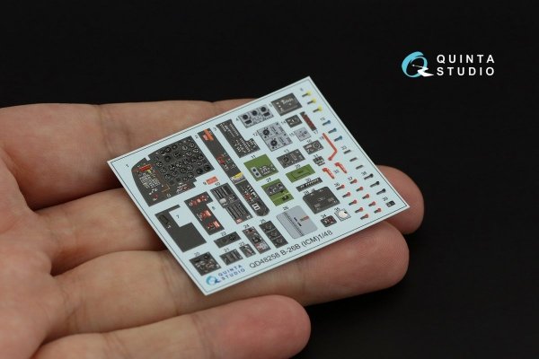 Quinta Studio QD48258 A(B)-26B 3D-Printed &amp; coloured Interior on decal paper (ICM) 1/48