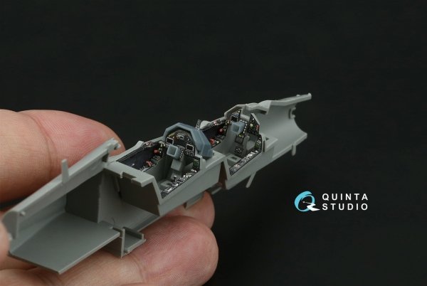 Quinta Studio QD+72248 Mirage 2000D 3D-Printed &amp; coloured Interior on decal paper (Dream Model) (with 3D-printed resin part) 1/72