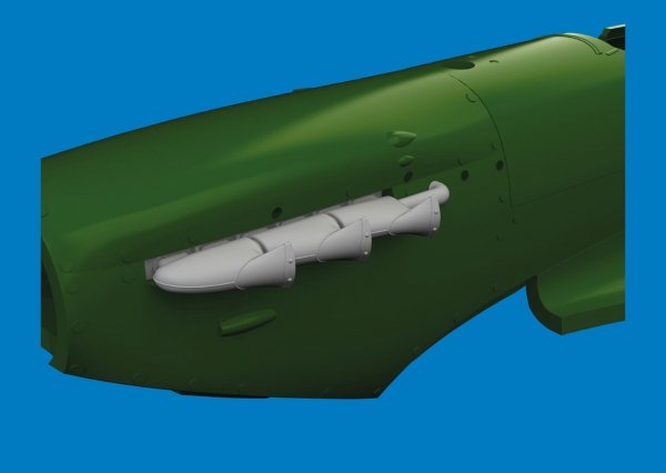 Eduard 672440 Spitfire Mk.V three-stacks exhaust fishtail PRINT for EDUARD 1/72