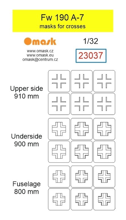 Omask 23037 Fw 190 A-7 masks for crosses 1/32