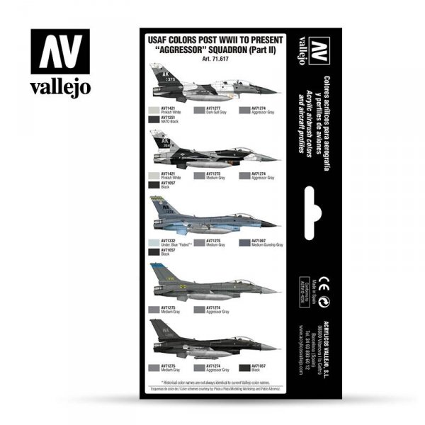 Vallejo 71617 USAF colors post WWII to present Aggressor Squadron Part II 8x17ml