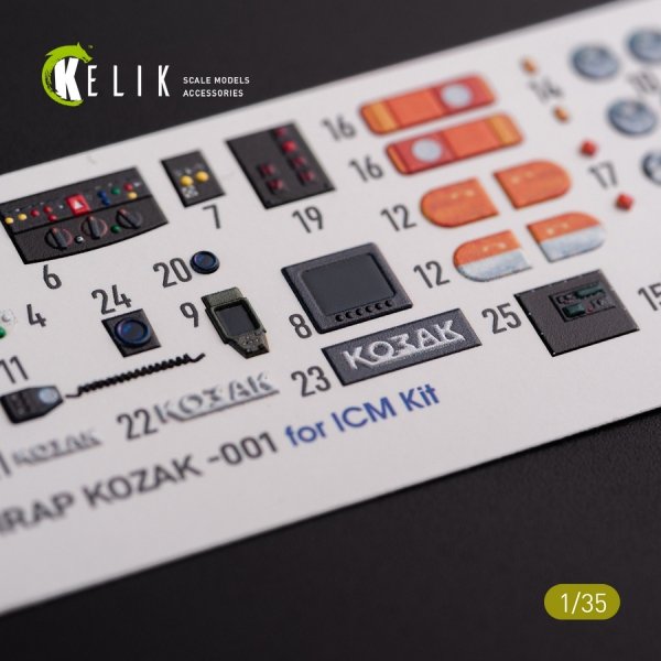 KELIK K35022 Kozak-001 Ukrainian MRAP 3D decals for ICM kit 1/35