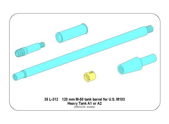 Aber 35L-312 Lufa 120mmM-58 do amerykańskiego czołgu M103A1