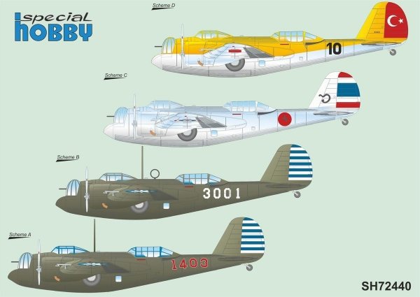 Special Hobby 72440 model 139WC/WSM/WT 'Chinese, Siamese and Turkish Service' 1/72