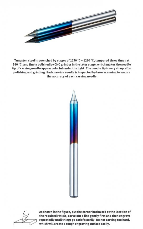 DSPIAE KB-S Tungsten Steel Carving Needle / Rysik ze stali wolframowej