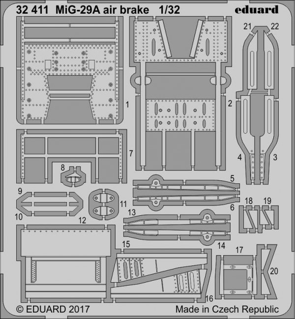 Eduard 32411 MiG-29A air brake TRUMPETER 1/32