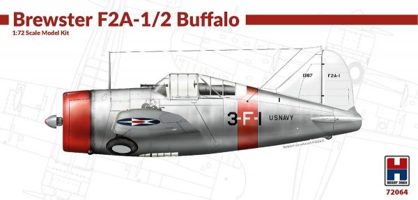 Hobby 2000 72064 Brewster F2A-1/2 Buffalo ( HASEGAWA + CARTOGRAF + MASKI) 1/72
