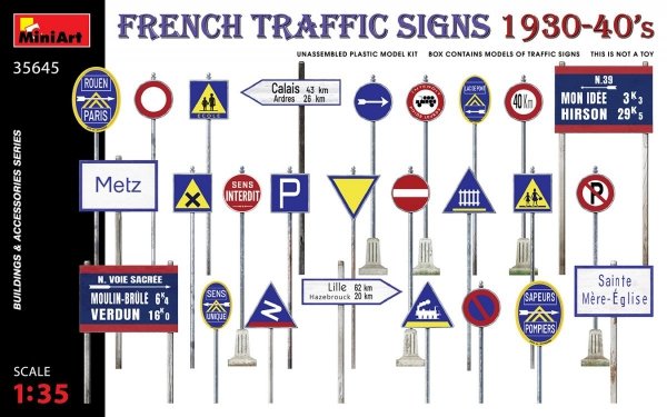 Miniart 35645 FRENCH TRAFFIC SIGNS 1930-40’s 1/35