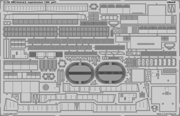 Eduard 53194 HMS Hood pt. 6 superstructure TRUMPETER 1/200