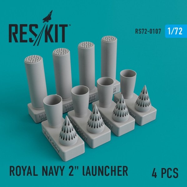 RESKIT RS72-0107 ROYAL NAVY 2&quot; LAUNCHERS (4 PCS) 1/72