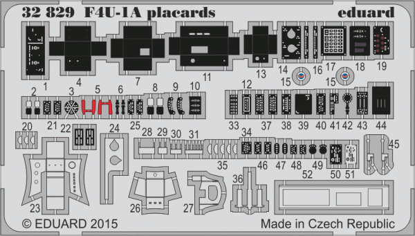 Eduard 32829 F4U-1A placards 1/32 Tamiya
