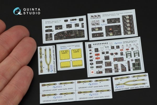 Quinta Studio QD48561 Boeing B-17G 3D-Printed &amp; coloured Interior on decal paper (HK models) 1/48