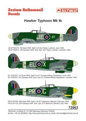 Techmod 72063 - Hawker Typhoon Ib (1:72)
