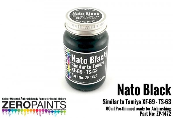 Zero Paints ZP-1472 Nato Black Similar to Tamiya XF-69 - TS-63 Paint 60ml