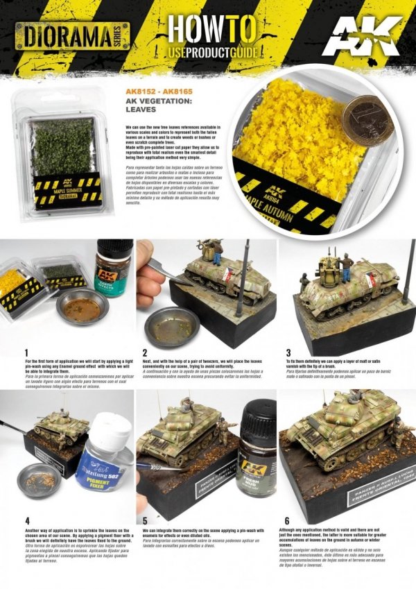 AK Interactive AK8152 MAPLE SUMMER LEAVES 28MM  1/72