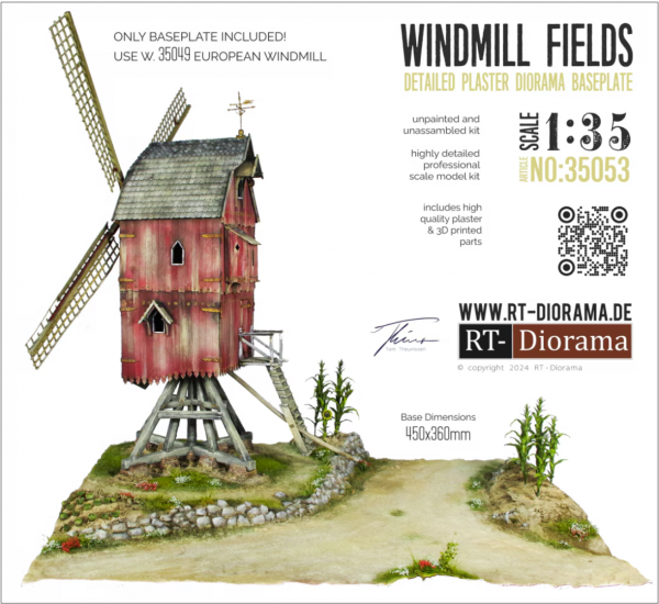 RT-Diorama 35053 Windmill Fields detailed plaster diorama baseplate (only baseplate included!) 1/35
