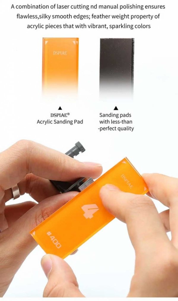 DSPIAE PT-SP15 Acrylic Sanding #1500 Pad Set 3 pcs / Zestaw akrylowych płytek szlifierskich #1500 3 szt