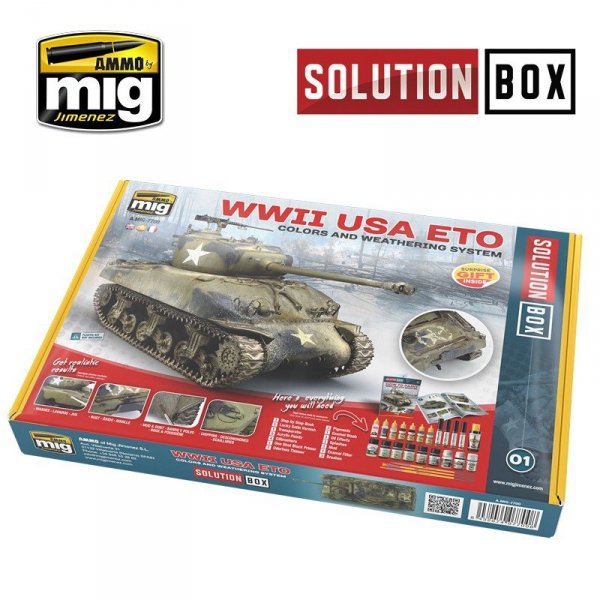 AMMO of Mig Jimenez 7700 WW II AMERICAN ETO SOLUTION BOX