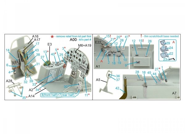 Quinta Studio QD32154 IL-2M3 3D-Printed &amp; coloured Interior on decal paper (Hobby Boss) 1/32