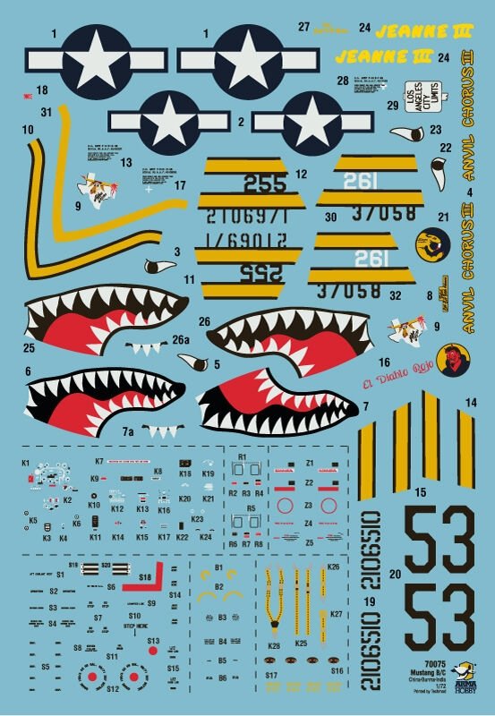 Arma Hobby 70075 P-51B Mustang China, Burma, India 1/72