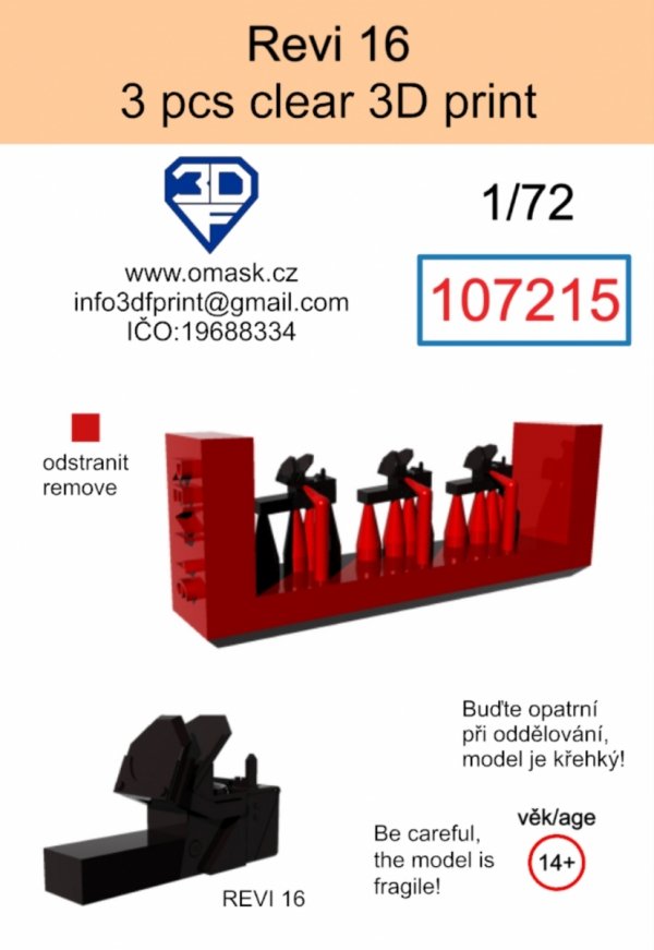 Omask 107215 Revi 16 clear 3D print (3 pcs) 1/72