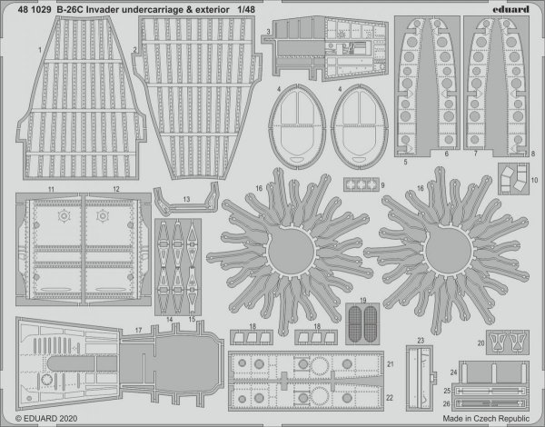 Eduard 481029 B-26C Invader undercarriage &amp; exterior 1/48 ICM