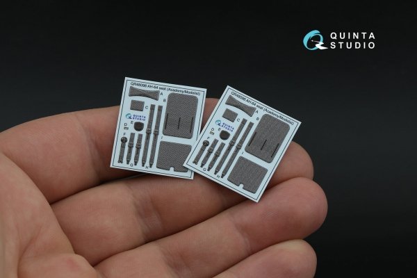 Quinta Studio QD48572 AH-64A 3D-Printed &amp; coloured Interior on decal paper (Academy/Modelist) 1/48