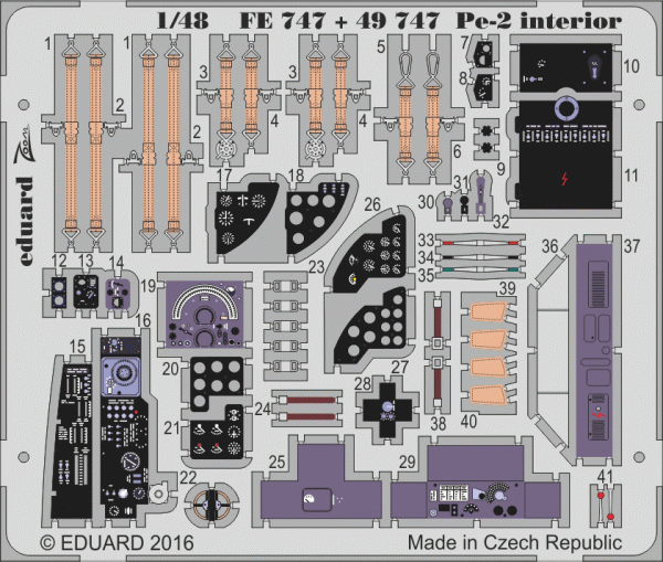 Eduard FE747 Pe-2 interior ZVEZDA 1/48
