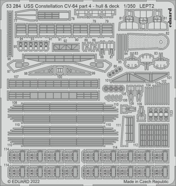 Eduard 53284 USS Constellation CV-64 part 4 - hull &amp; deck TRUMPETER 1/350