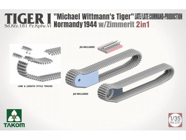 Takom 2201 Tiger I Late Production w/zimmerit Normandy 1944 Sd.Kfz. 181 Pz.Kpfw. VI Ausf. E &quot;Michael Wittmann's Tiger&quot;(Late/Late Command) 1/35