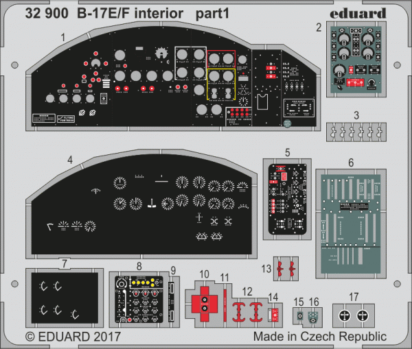Eduard 32900 B-17E/ F interior 1/32 HK MODELS