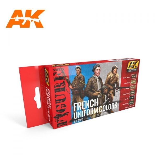AK Interactive AK3270 FRENCH UNIFORM COLORS FIGURE SERIES SET 6x17ml