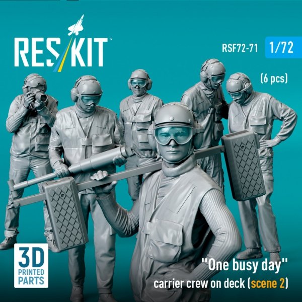 RESKIT RSF72-0071 "One busy day" carrier crew on deck (scene 2) (6 pcs) (3D Printed) (1/72)