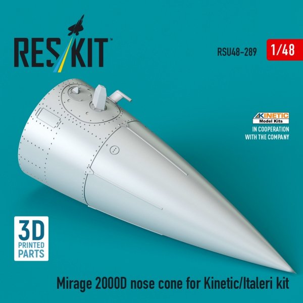 RESKIT RSU48-0289 Mirage 2000D nose cone for Kinetic/Italeri kit (3D Printed) (1/48)