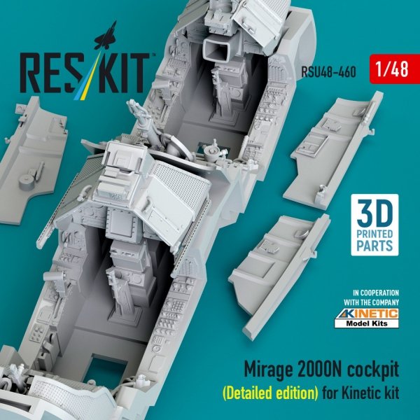 RESKIT RSU48-0460 Mirage 2000N cockpit (Detailed edition) for Kinetic kit (3D Printed) 1/48