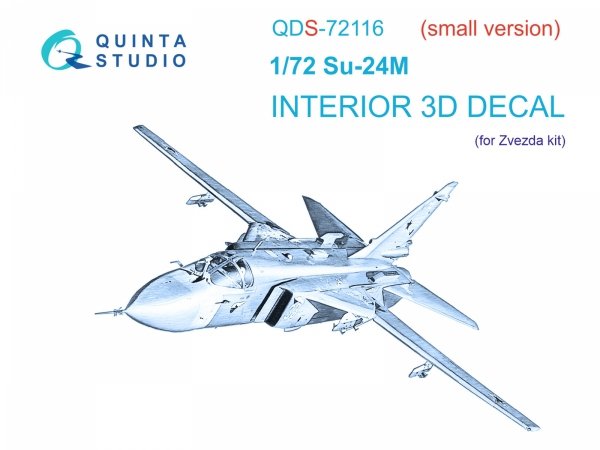 Quinta Studio QDS-72116 Su-24M 3D-Printed coloured Interior on decal paper (Zvezda) (small version) 1/72