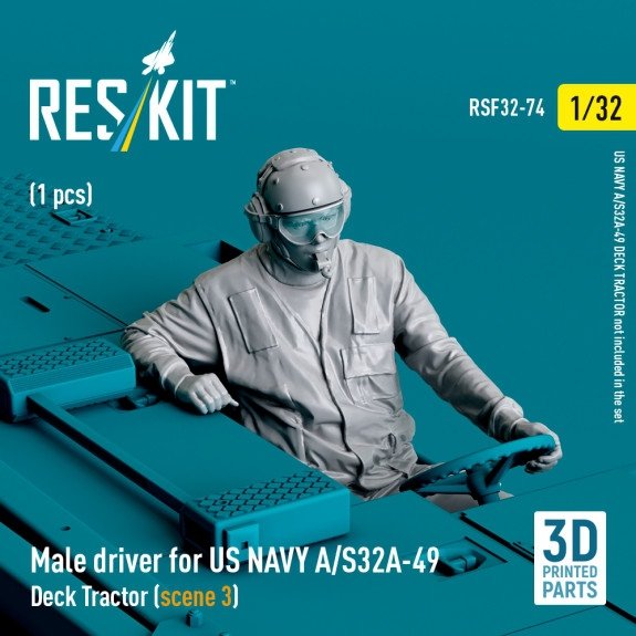 RESKIT RSF32-0074 Male driver for US NAVY A/S32A-49 Deck Tractor (scene 3) (1 pcs) (3D Printed) (1/32)