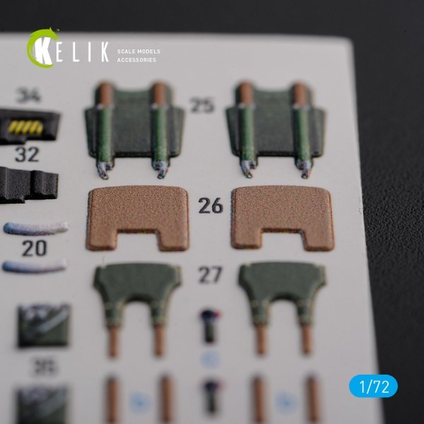 KELIK K72120 Mirage 2000D interior 3D decals forModelSvit kit 1/72